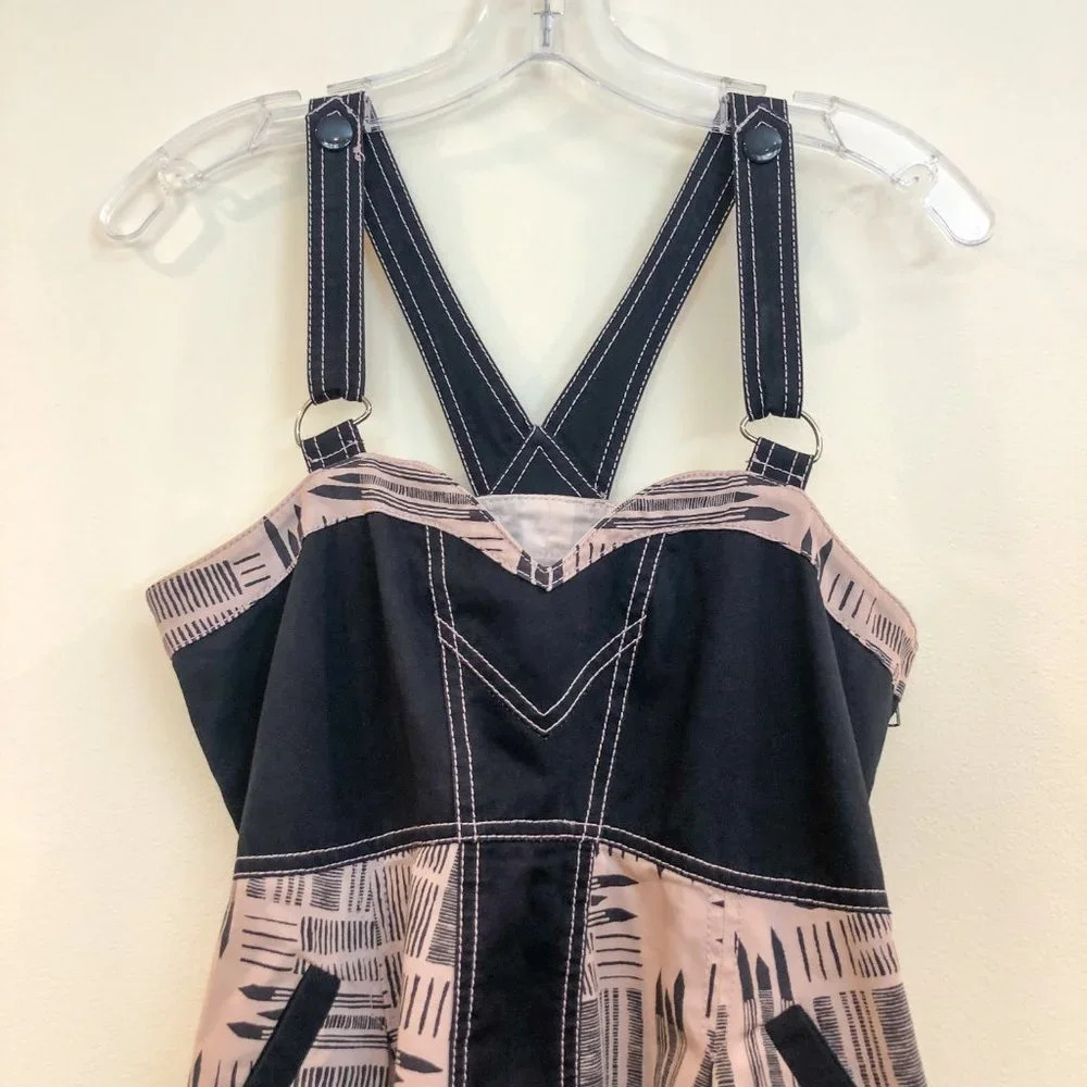 Marc Jacobs Designer Overalls Bubble Patchwork Patterned Mini Dress Women's 4 - Picture 4 of 10